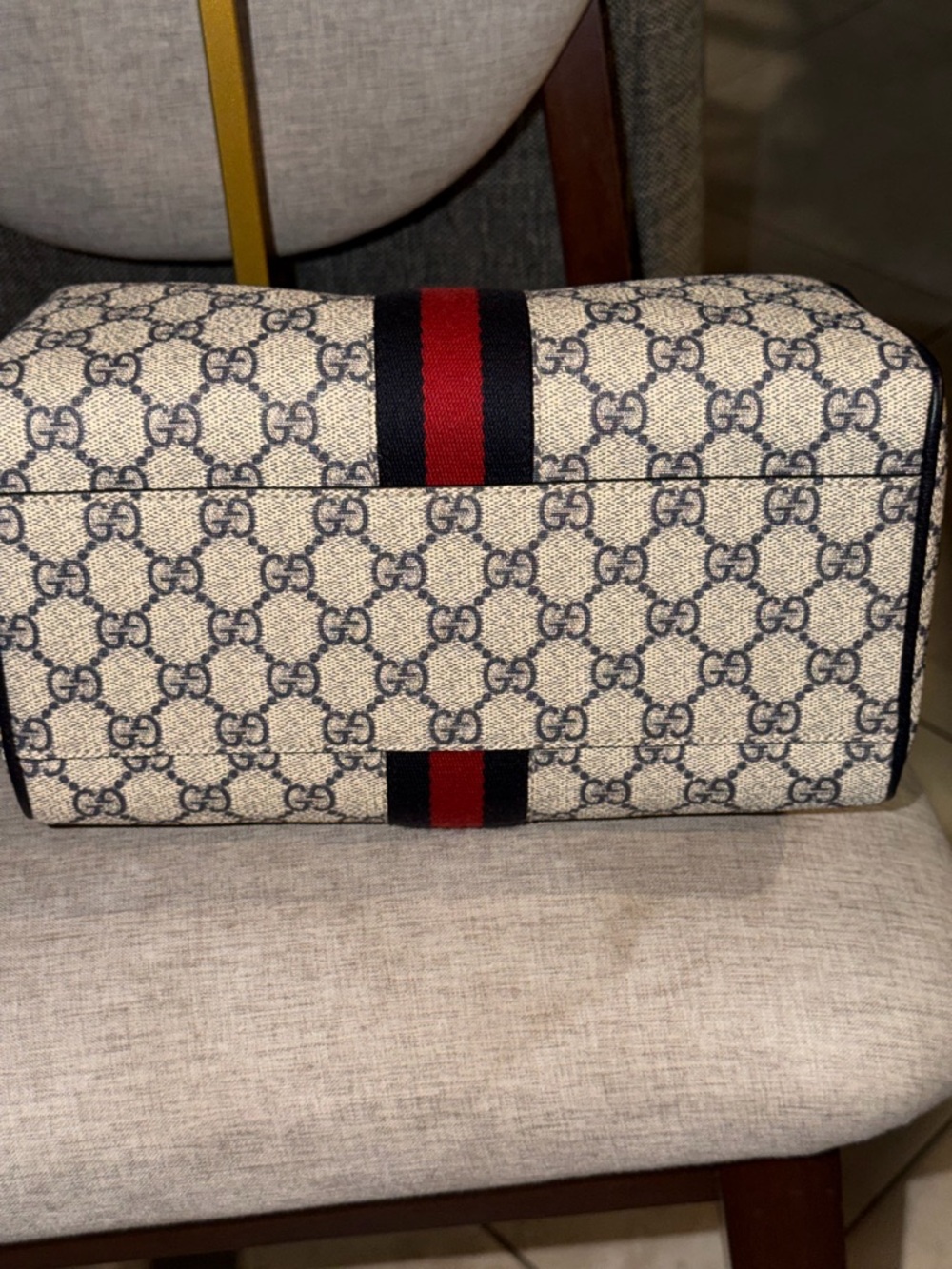 Gucci Ophidia Navy and Red GG Supreme Boston bag NEW - Picture 13 of 15